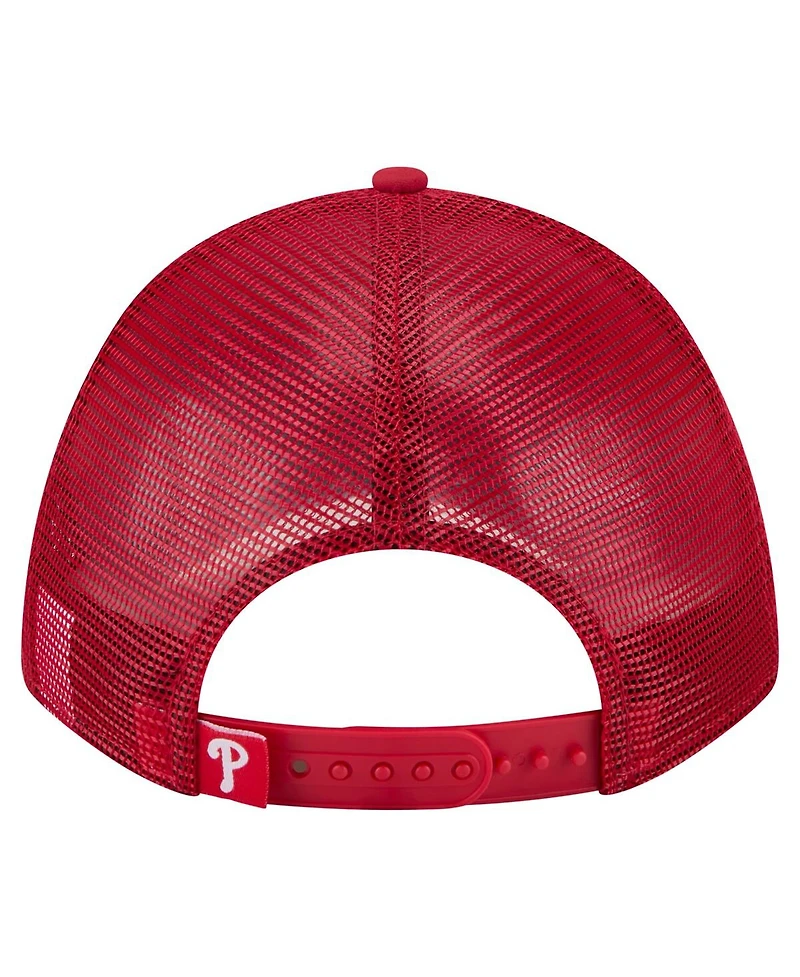 New Era Men's Red Philadelphia Phillies Minimalist 9FORTY A-Frame Adjustable Hat