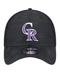 New Era Men's Black Colorado Rockies Subtle Camo 39THIRTY Flex Hat