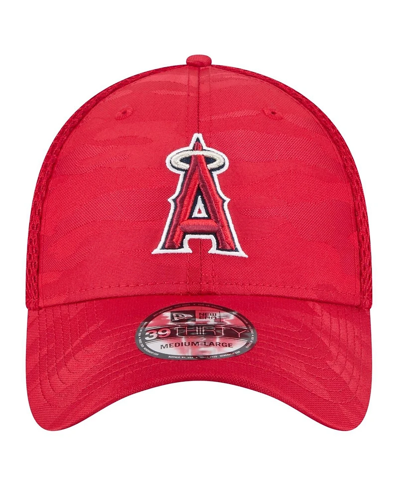 New Era Men's Red Los Angeles Angels Subtle Camo 39THIRTY Flex Hat