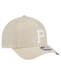 New Era Men's Beige Pittsburgh Pirates Cotton Weave M-Crown A-Frame 9FORTY Adjustable Hat