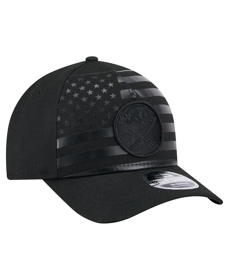 New Era Men's Black Buffalo Sabres Game Day Stealth Flag 9FORTY A-Frame Adjustable Hat