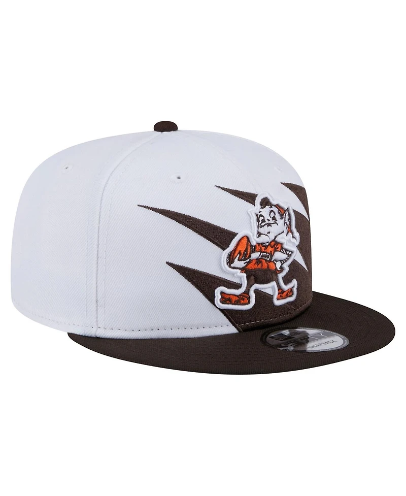 New Era Men's Brown Cleveland Browns Throwback Jagged 9FiFTY Snapback Hat