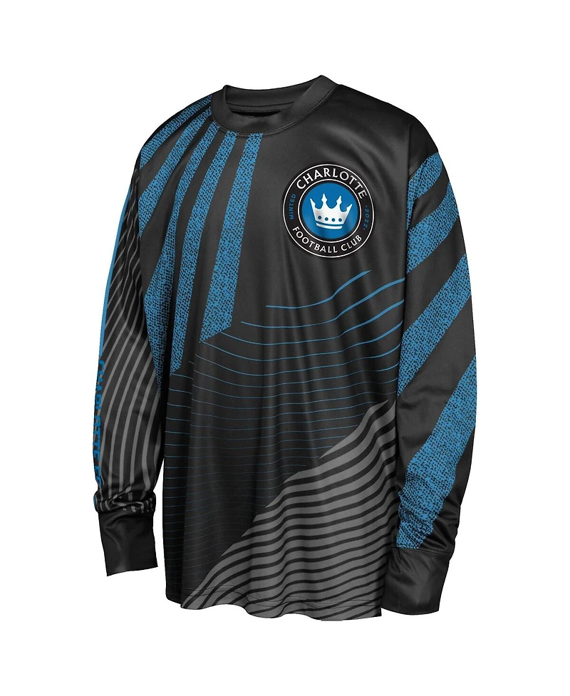 Outerstuff Big Boys and Girls Black Charlotte Fc Nifty Netminder Long Sleeve T-Shirt