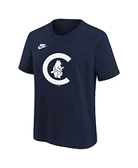 Nike Big Boys and Girls Navy Chicago Cubs Cooperstown Collection Team Logo T-Shirt