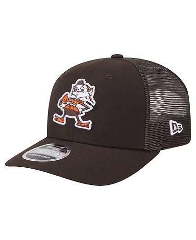 New Era Men's Brown Cleveland Browns Main Trucker 9SEVENTY Stretch Snap Hat