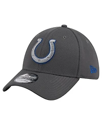 New Era Men's Graphite Indianapolis Colts Main 39THIRTY Flex Hat