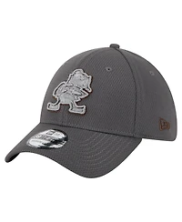 New Era Men's Graphite Cleveland Browns Throwback Logo Main 39THIRTY Flex Hat