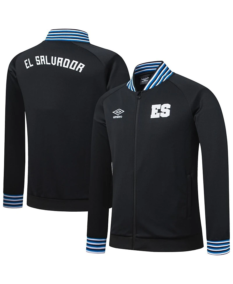 Umbro Men's Black El Salvador National Team Presentation Raglan Full-Zip Jacket