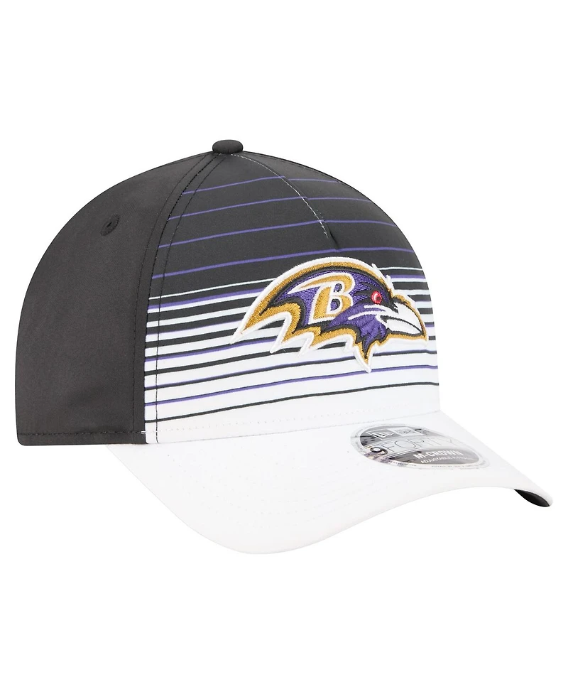New Era Men's White/Black Baltimore Ravens Adventure Gradient 9FORTY M-Crown A-Frame Adjustable Hat