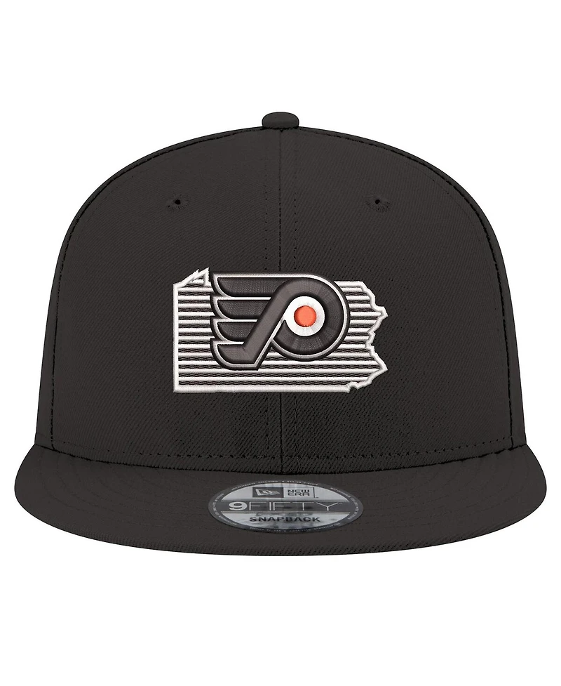 New Era Men's Black Philadelphia Flyers State Pride 9FIFTY Snapback Hat