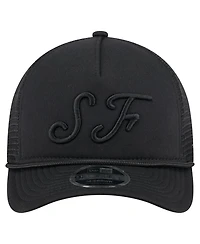 New Era Men's Black San Francisco Giants City Initial 9FORTY A-Frame M-Crown Adjustable Trucker Hat