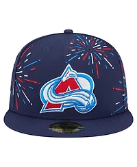 New Era Men's Navy Colorado Avalanche Americana Fireworks 59FIFTY Fitted Hat