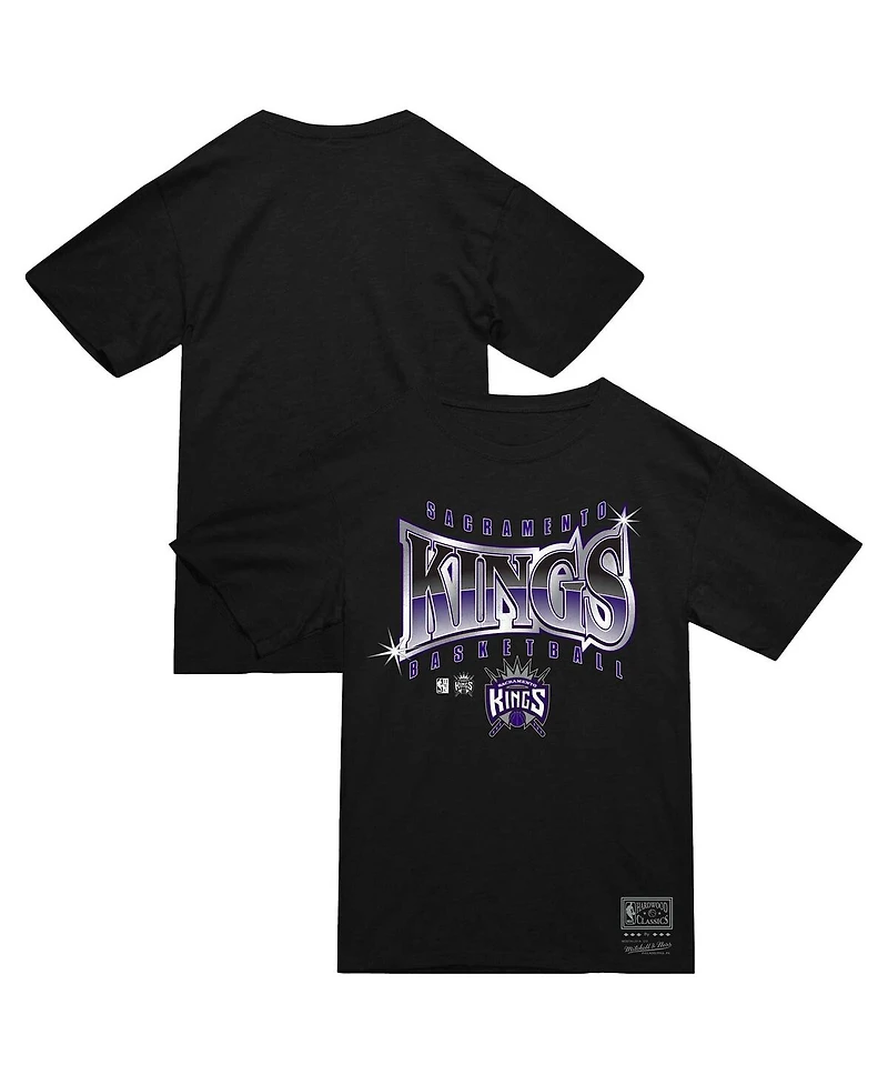 Mitchell & Ness Men's Black Sacramento Kings Worldwide Collection Glow Up T-Shirt