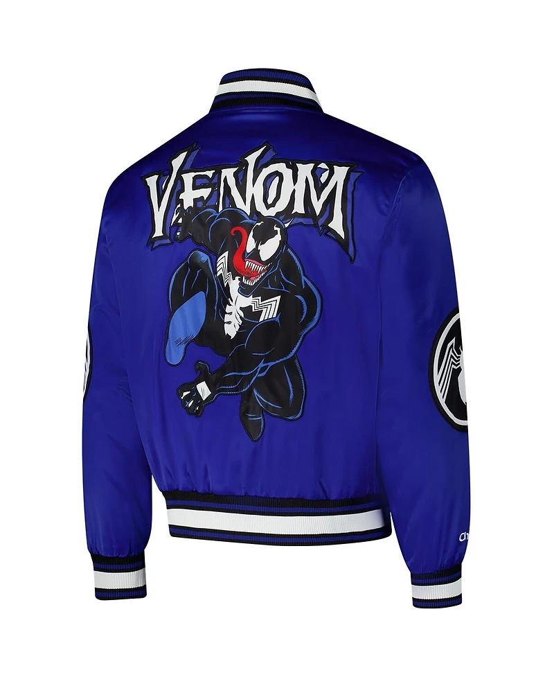 Chalk Line Men's Blue Venom Quilted Satin Full-Snap Jacket
