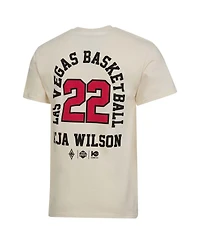 Kur8ted Men's and Women's A'ja Wilson Natural Las Vegas Aces Player Id Arch T-Shirt
