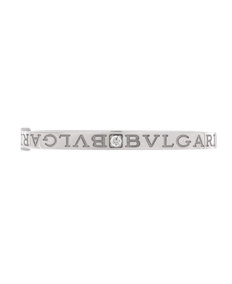 Pre-Owned Bvlgari Bvlgari Bvlgari Bangle Bracelet 18K White Gold with 2 Diamonds