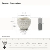 LuxenHome White with Gold V-Pattern Polyresin 12-Inch Round Planter