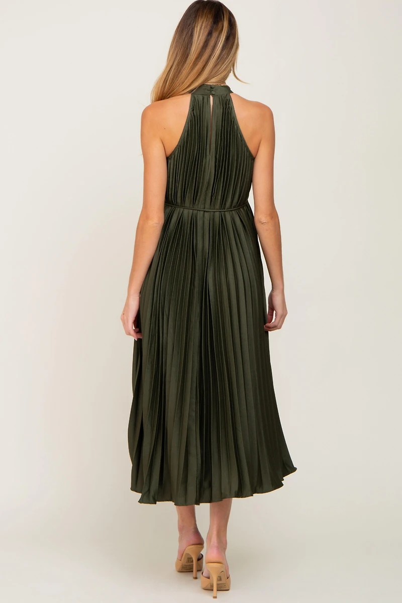 Pinkblush Maternity Olive Pleated Halter Dress