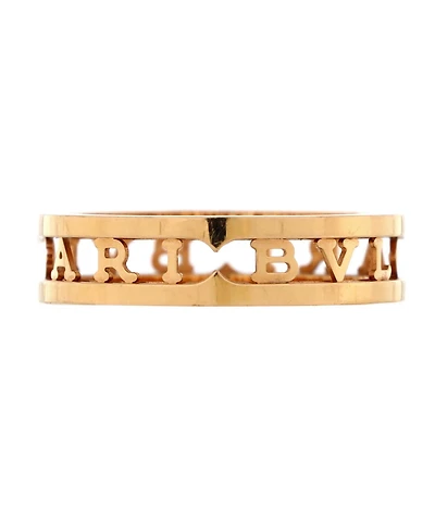Pre-Owned Bvlgari B.Zero1 Logo Openwork Ring 18K Rose Gold