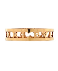 Pre-Owned Bvlgari B.Zero1 Logo Openwork Ring 18K Rose Gold