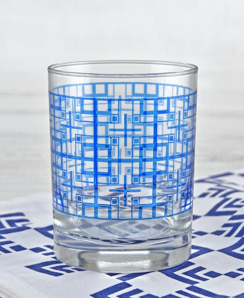Frank Lloyd Wright Millard Block Double Old Fashioned Glasses, Set of 4