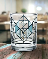 Frank Lloyd Wright Lake Geneva Tulip Double Old Fashioned Glasses, Set of 4