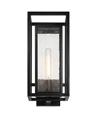 Amir 18" High Modern Outdoor Wall Light Fixture Mount Porch House Exterior Outside Weatherproof Black Clear Seeded Glass Shade Front Door Patio G