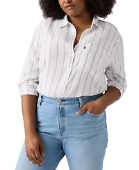 Levi's Plus Darlene Striped Linen-Blend Shirt