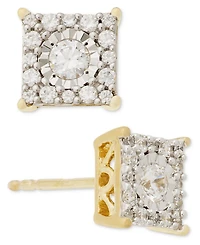 Diamond Cluster Stud Earrings (1/3 ct. t.w.) 14k White Gold, Yellow Gold and Rose
