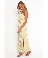 Petal and Pup Women's Ciao Ruffles Maxi Satin Dress