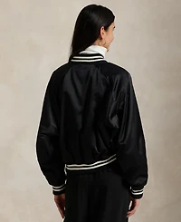 Polo Ralph Lauren Women's Logo Satin Bomber Jacket
