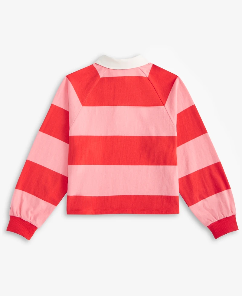 Tommy Hilfiger Big Girls Cotton Rugby Stripe Sweatshirt
