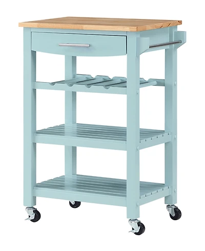 Convenience Concepts Ellaine 24.75" Wood Butcher Block Kitchen Cart