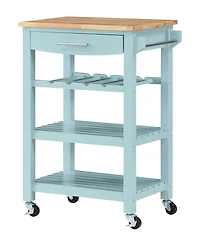 Convenience Concepts Ellaine 24.75" Wood Butcher Block Kitchen Cart