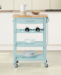 Convenience Concepts Ellaine 24.75" Wood Butcher Block Kitchen Cart