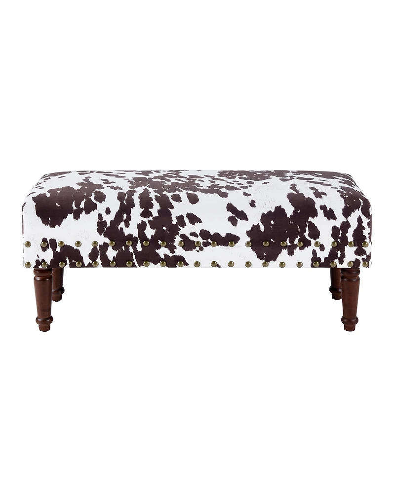 Convenience Concepts 17" Designs4Comfort Cow Print Bench with Nail Heads
