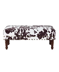 Convenience Concepts 17" Designs4Comfort Cow Print Bench with Nail Heads