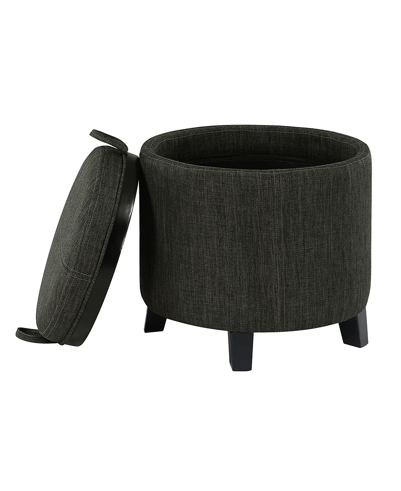 Convenience Concepts 19" Designs4Comfort Oscar Storage Ottoman with Reversible Tray