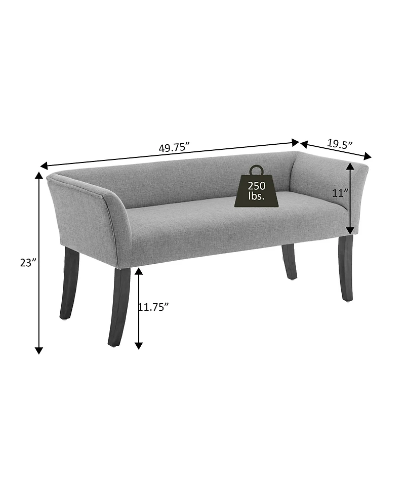 Convenience Concepts 19.5" Designs4Comfort Ella Entryway Window Accent Seating Bench