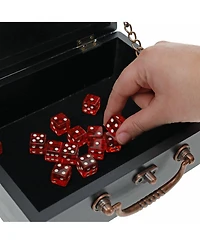 We Games Wooden Keepsake Stash Box with Old World Handle - Black Stain