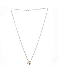 Pre-Owned Cartier Love 3 Ring Pendant Necklace 18K Rose Gold and 18K White Gold with Diamonds