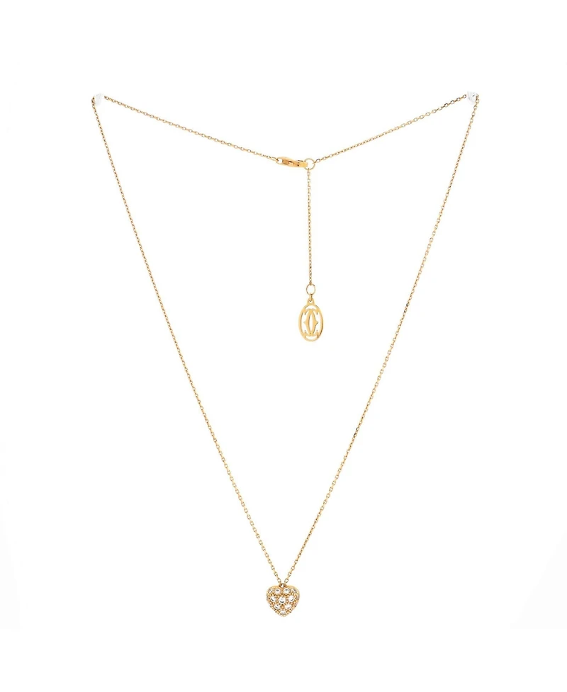 Pre-Owned Cartier Heart Pendant Necklace 18K Rose Gold and Diamonds