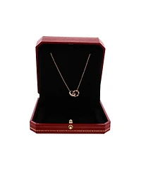 Pre-Owned Cartier Love Interlocking Pave Necklace 18K Rose Gold and Diamonds