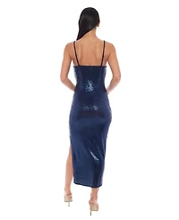 bebe Women's Disco Dot Maxi Tank Bodycon Dress