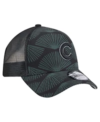 New Era Men's Black Chicago Cubs 9FORTY A-Frame Trucker Adjustable Hat