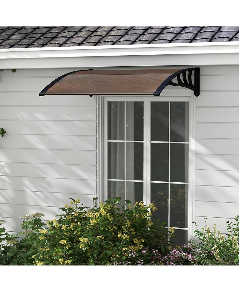 48 x 40 Inch Outdoor Front Door Window Awning Door Canopy Exterior