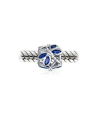 Bling Jewelry Blue Cz Butterfly Dragonfly Firefly Bead Charm Bead Fits European Bracelet Sterling Silver