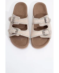 Allen Rhinestone Leather Slide Sandal (Women)