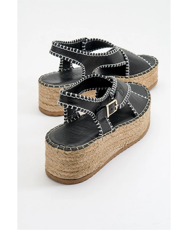 Forever & Always Shoes Bellezza Leather Platform Sandals