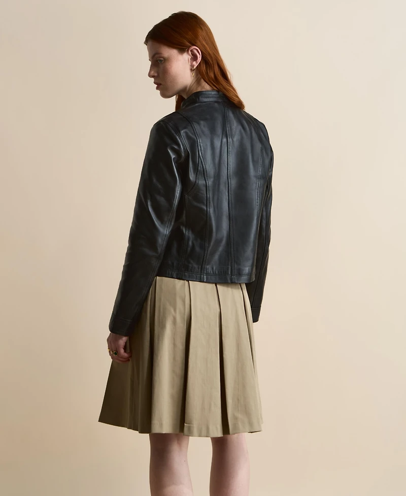 Furniq Uk Women's Leather Bomber Jacket, Created for Macys